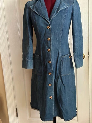 VTG Contempo Casuals Denim Jean Trench Jacket Size XS Cotton - Image 1 of 4
