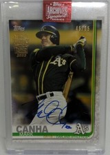 MARK CANHA 2023 Topps Archives Signature 2019 Series 2 AUTO SP /65 A's Athletics