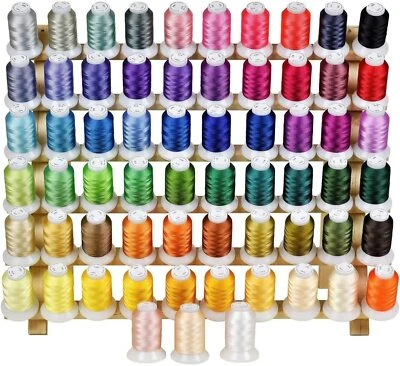 63 Colors Embroidery Thread Set 40wt Polyester & Thread Rack 1100Y - Image 1 of 4
