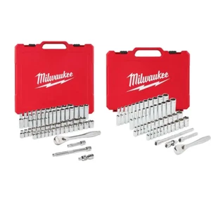 3/8 In. and 1/4 In. Drive Sae/Metric Ratchet and Socket Mechanics Tool Set (106- - Picture 1 of 12