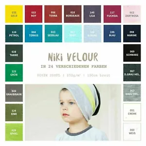 Nickystoff Meterware - Nicki Velour - Fleecestoff Baumwolle weich/kuschlig 50cm - Bild 1 von 38