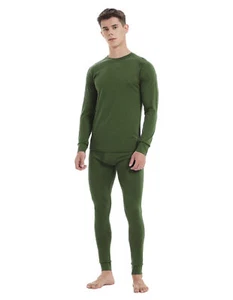 Men 100% Merino Wool Base layer Set Winter Underwear Bottom Long Sleeve Top Gift - Picture 1 of 44