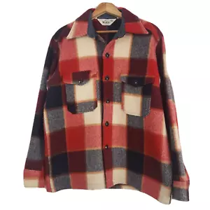 Woolrich 554 Mackinaw Jacket 1960 Heavy Wool Victory Plaid Men's Large Vintage - Picture 1 of 10