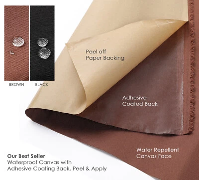 Waterproof Canvas Fabric Adhesive Back Coated Peel & Apply Crafts Decor Neotrims - Image 1 of 3