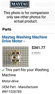 Motor de lavadora Maytag, con bomba completa debajo de la bañera, condensador, etc. Foto 1 de 4