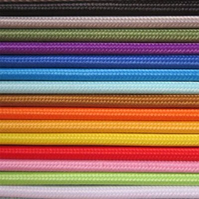 Coloured 2 Core Braided Fabric Cable Flex Wire Electric Lighting Lamp 0.75mm - Image 1 of 3