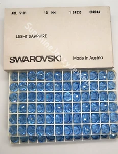 Factory Pack Swarovski Crystal Light Sapphire 10mm Tablet 5101 Beads; Vintage! - Picture 1 of 4