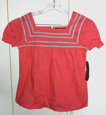 JERSEY MARK JACOBS DAMAS SS ROSA NEÓN TOP-6-NUEVO CON ETIQUETAS-$158-CUELLO CUADRADO-LINDO Foto 1 de 4