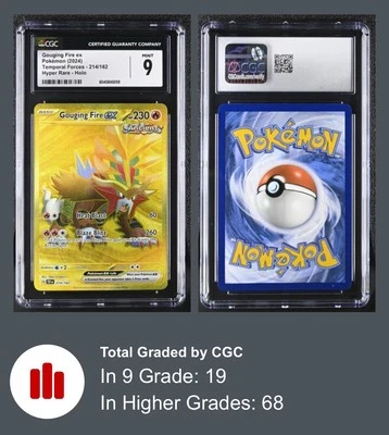 Gouging Fire ex 214/162 Sv05: Temporal Forces Holo Hyper Rare 2024 CGC 9 MINT - Image 1 of 3