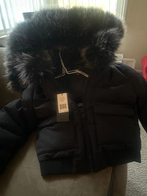 kids boy coat size 5 black with fur hood Jordan Craig kids brand new never worn - Image 1 of 4