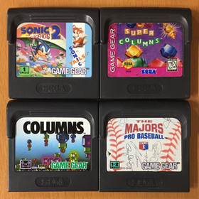 4 SEGA Game Gear BUNDLE Lot GAMEGEAR - Sonic Hedgehog 2 SUPER COLUMNS Baseball