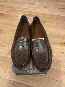 SAS Tripad bequeme einfache Damen-Loafer flache Schuhe 8,5 M braun Krokoleder Slipper - Bild 1 von 6
