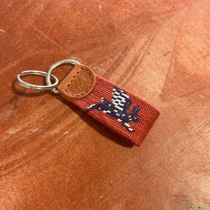 Smathers & Branson Needlepoint Leather The Fliers Club Harry Key Fob Keychain - Picture 1 of 2