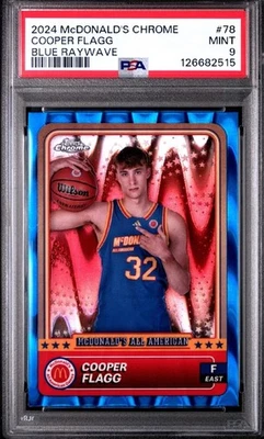 2024 TOPPS CROMO McDONALD'S ALL AMERICAN BLUE RAYWAVE Cooper Flagg PSA 9 B2 Foto 1 de 2