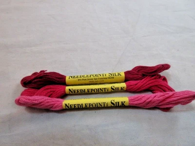 Needlepoint Silk Inc. Lot of 3 Assorted Colors 100% Pure Chinese Silk NEW   B133 - Image 1 of 2