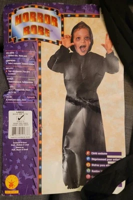 Disfraz Niño 8-10 Años Bata Terror Talla Grande Bata Negra Halloween Foto 1 de 4