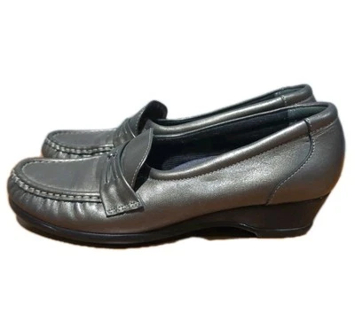 SAS Tripad комфорта блестящий кожаный на танкетке поскользнуться мокасины туфли проще женщин 6,5 - Изображение 1 из 4