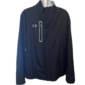 Under Armour Storm Mens Jacket ColdGear Lined Black Large Loose Windbreaker - Picture 1 of 11