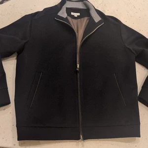 Giacca lana PETER MILLAR uomo taglia L full zip - nera - made in England - Foto 1 di 15