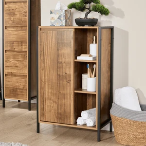 Locastra Bathroom Cabinet Storage Organiser Floor Multi Unit 1 Door And Shelves - Picture 1 of 7