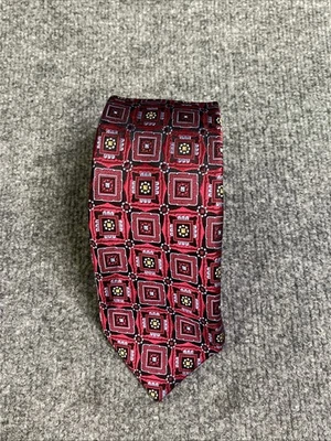 Corbata medallón roja seda para hombre JZ Richards clásica hecha en EE. UU. geométrica Foto 1 de 4