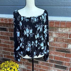 Blusa Top Para Mujer Torrid Talla 0 Corpiño Calado Manga Larga Floral Peplum Grande - Imagen 1 de 8