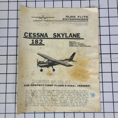 Sure Flite Products Cessna Skyline 182 53” wingspan ***Construction MANUAL ONLY! - Image 1 of 4