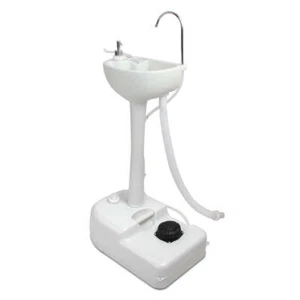 Camping Hand Wash Basin 19L Water Tank Wash Stand Portable With Wheel Hand-Free - Picture 1 of 7
