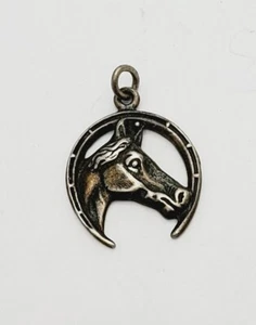 Hermoso colgante vintage de plata esterlina con cabeza de zapato de caballo (89) - Imagen 1 de 7