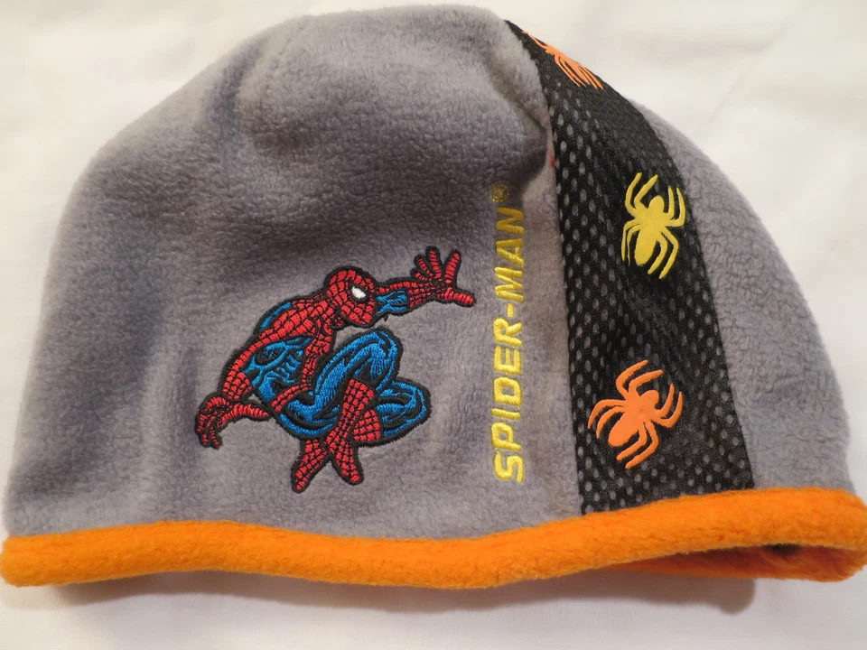 Marvel Spider-man Polar Gris Reversible Negro Gorro Gorra Niños Jóvenes  Foto 1 de 4
