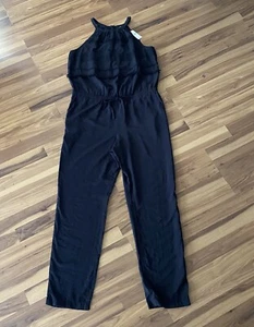 Loft Womens Black Jumpsuit Size Tall Large Sleeveless Pockets Summer Beach New - Picture 1 of 9