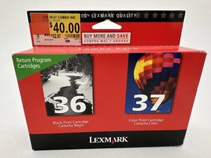 LEXMARK 36 37 Combo Pack Black Color Cartridges Sealed New OLD Stock 2008 - Picture 1 of 4