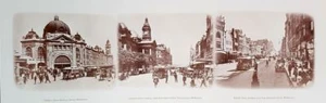 MELBOURNE -FLINDERS ,BOURKE , & SWANSTON ST PRINT 100 CM X 35 CM READY TO FRAME - Picture 1 of 1