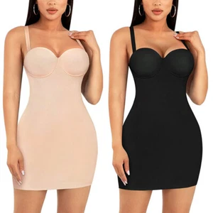 Women Full Slip Body Shaper with Built-in Bra for Under Dress Shapewear Bodysuit - Picture 1 of 57