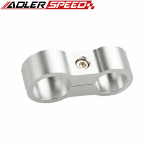 US Aluminum AN-6 14.6mm To 8AN 17mm Stepped Billet Dual Hose Separator Silver - Picture 1 of 2