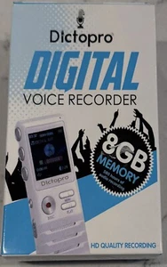 Dictopro 8GB Digital Voice Activated Recorder - White MSRP $149 - Picture 1 of 4
