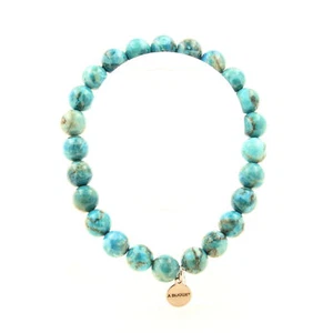 Steine Und Mineralien. Armband Mit Türkisperlen Aus Südafrika 8 Mm. Hergestellt - Bild 1 von 5