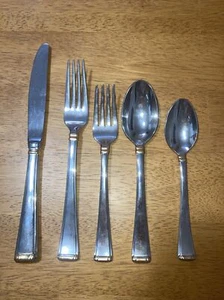 Gorham Column Gold 18/8 Flatware Set Of 5 Table Setting - Picture 1 of 7
