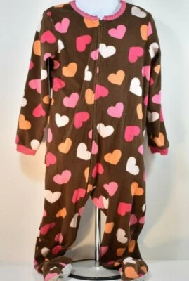 Corazones Carter's marrón rosa y naranja súper cómodos para dormir talla 4 para niña Foto 1 de 4