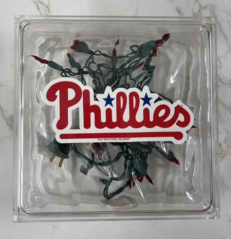 Philadelphia Phillies Glass  (Acrylic) Block Light 8”x8” MLB  Man Cave NEW Cover