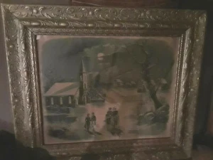 Vintage Wooden Ornate Frame Joseph Hoover/Son Philidelphia Copyright 1903 Print - Picture 1 of 5