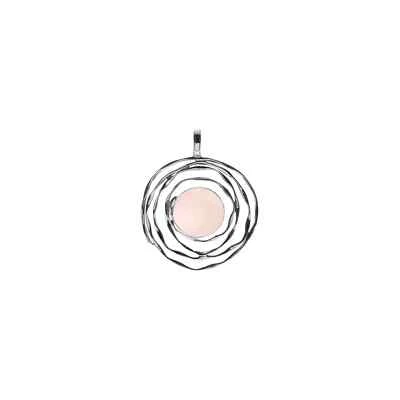 Quarzo Rosa Ragnatela Ciondolo Argento Sterling 925 Marcato Tutti Catena Lengths - Immagine 1 di 3