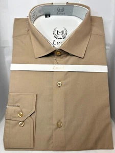 Men's 15 size dress Shirts Mens Long Sleeve Shirts French Cuff Formal Business - Picture 1 of 4