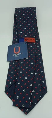 Corbata de seda multicolor hecha a mano Emanuel Ungaro nueva con etiquetas para hombre Foto 1 de 4