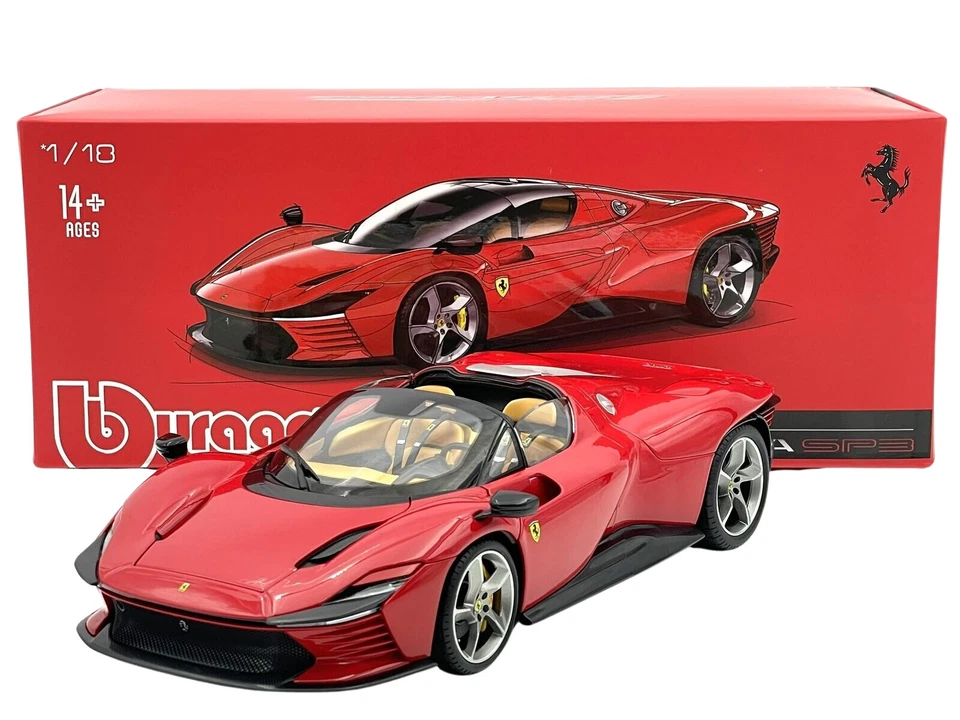 Burago Ferrari Daytona SP3 Scala 1:18 Modellino Auto - Rosso (18-16912R)