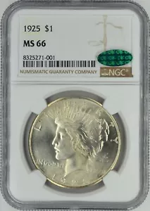 1925 PEACE DOLLAR S$1 NGC MS 66 - Picture 1 of 2