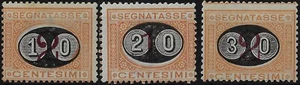 1890 Italia Regno Segnatasse mascherine soprastampati certificato Diena MH ling - Imagen 1 de 2