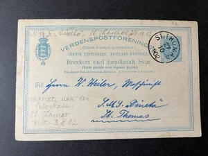 1902 Dutch Antilles Netherlands Postcard Cover St Thomas Local Use - Picture 1 of 2
