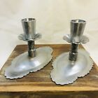 Everlast Hand Forged Aluminum Candle Holders Set of 2 Silver Color