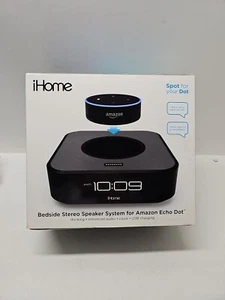 iHome iAVS1 + Amazon Alexa Echo Dot Stereo Bedside Alarm Clock BOX (N) - Picture 1 of 6